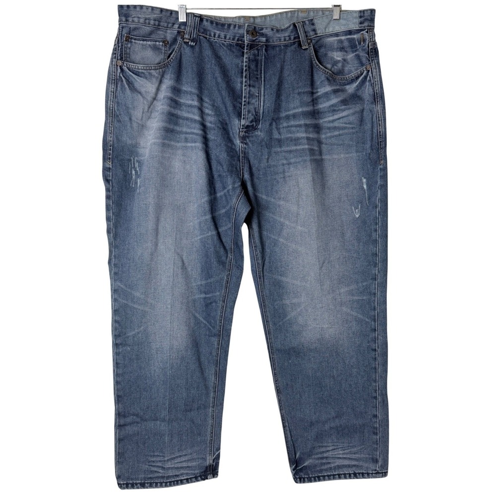Y2K Sean John Jeans Men 46B Blue Relaxed Fit Button Fly Distressed Denim Baggy